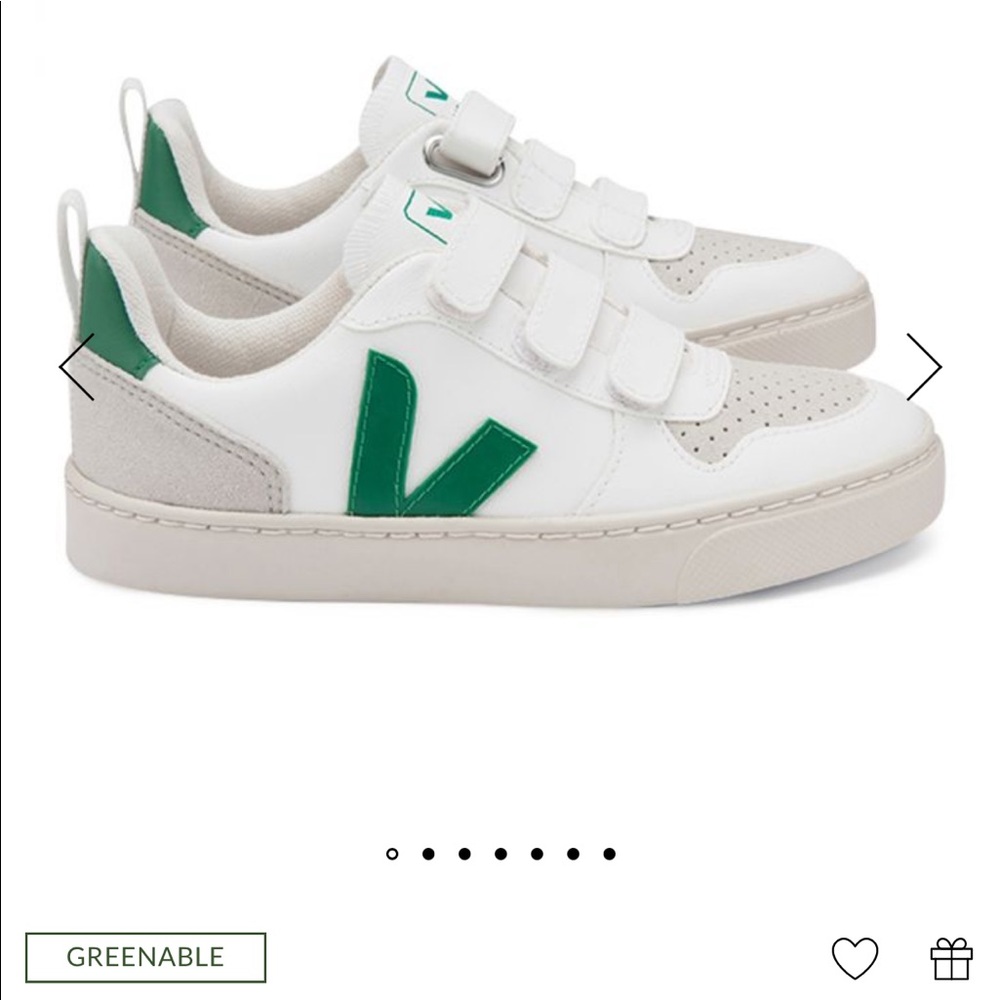 Toddler V-10 Vegan Veja Velcro Sneakers Green